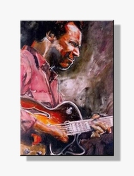 Gitarist schilderij | Muziek olieverfschilderij