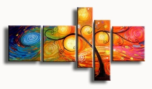 Abstracte kleurrijk kunst schilderij The Day II