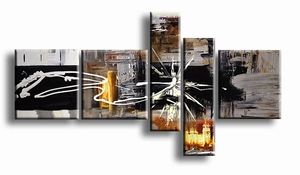 abstract warm grijs bruin schilderij | Witte Ster