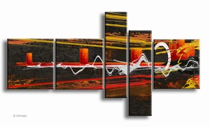 kunst schilderij - City on the Moon