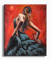 Danseressen schilderij danseres in rood zwart