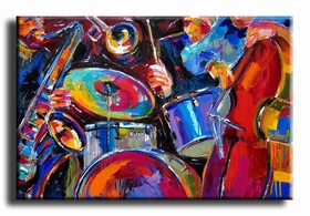 Muziek kunstschilderij - Muziekband