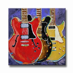 Electrische gitaren schilderij Music lovers