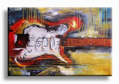 Gitaren schilderijen | elektrische gitaar abstract