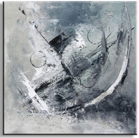 Exclusief abstract schilderij met structuur en circels