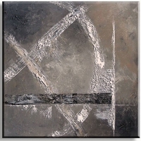Exclusief abstract schilderij warm grijs taupe zwart en wit