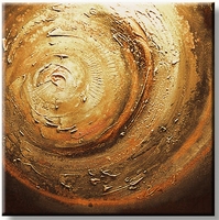 Exclusief schilderij met dikke verf en relief bruin