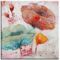 Rustig bloemen schilderij met trendy kleuren