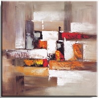 Aardetinten abstract stilleven schilderij fantasie