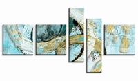 Abstracte&moderne schilderijen | 5luik speelse circels