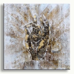 Modern buddha painting schilderij boeddha hand