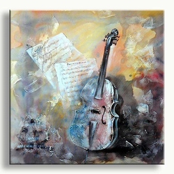 Modern schilderij met muziekinstrument c majeur