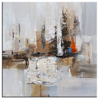 Abstract schilderij aardetinten distance bruin