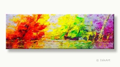 uitzicht op het ven - liggend kunst schilderij