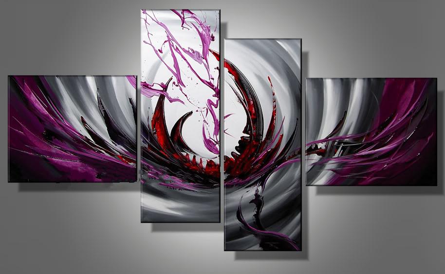 abstracte-schilderijen-met-paars