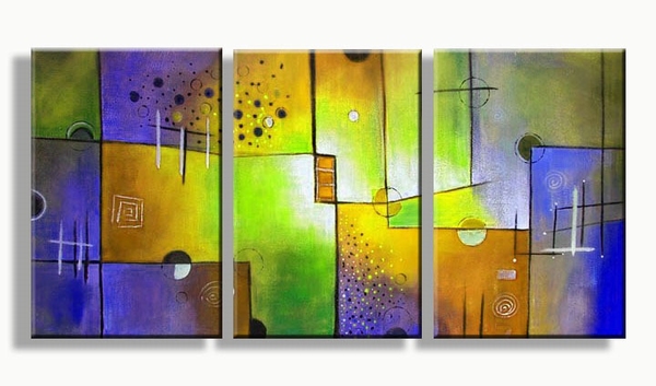 abstract-schilderij-groen-bruin-paars